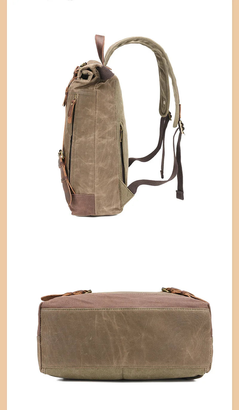 Retro Waterproof Oil Wax Canvas Travel Backpack | Unisex Design