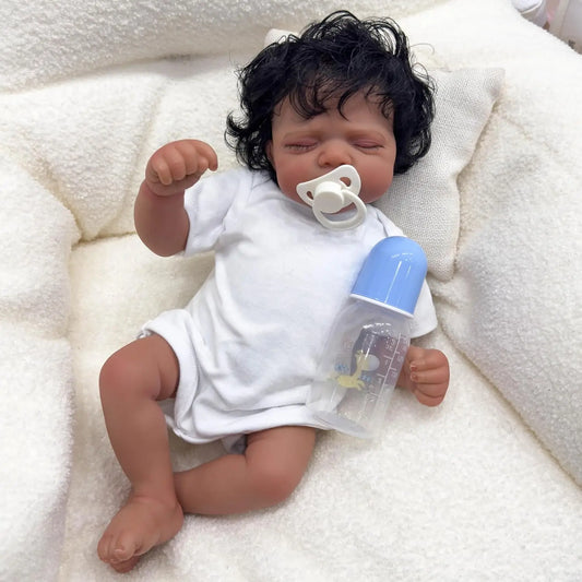 18-Inch Reborn Baby Doll | Realistic Handmade African American Doll