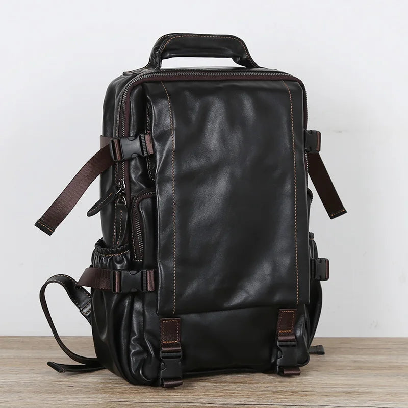 Vintage Cowhide Men's Backpack | Large Capacity Casual Bag