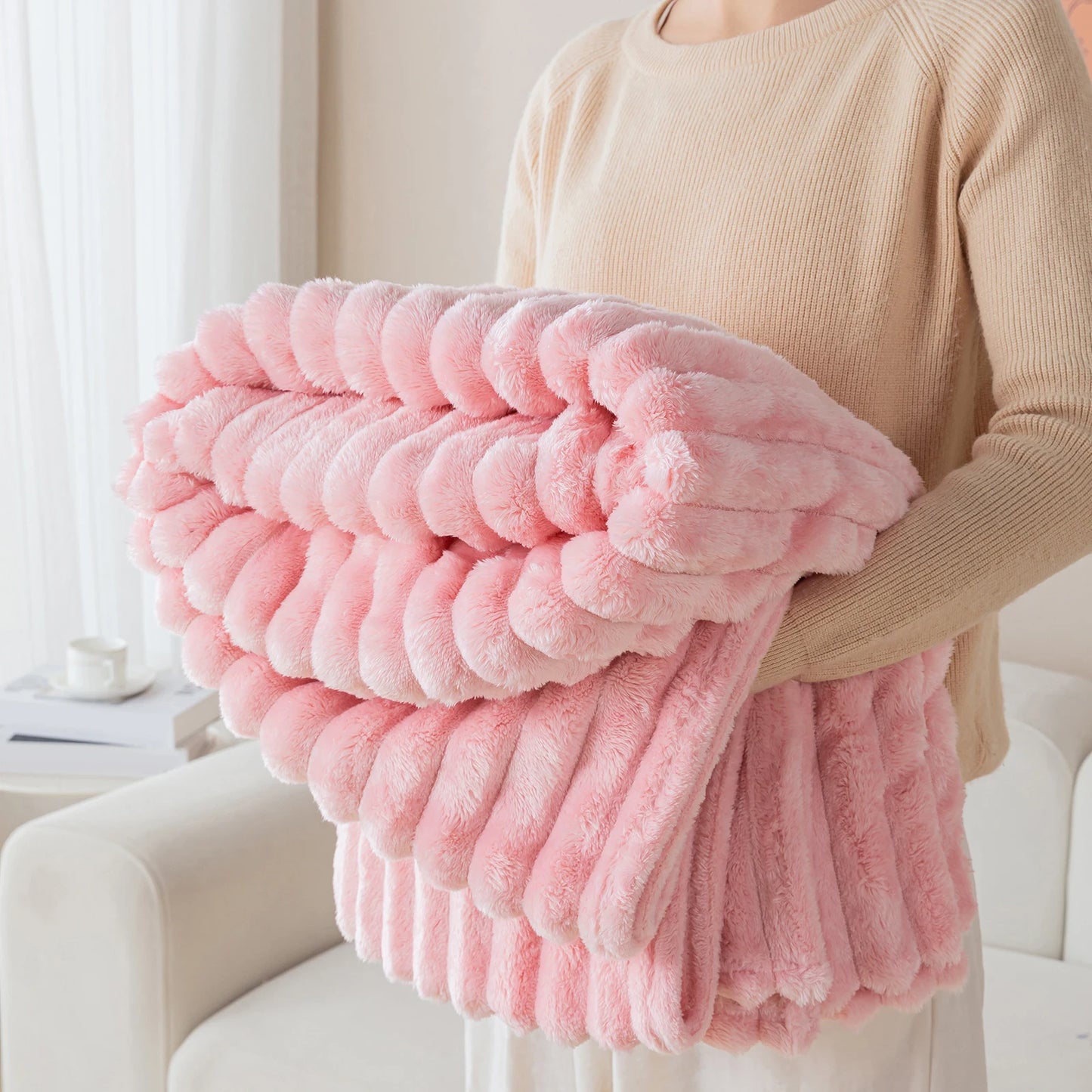 Thick Warm Flannel Blanket | Cozy Fleece Throw for All Seasons
