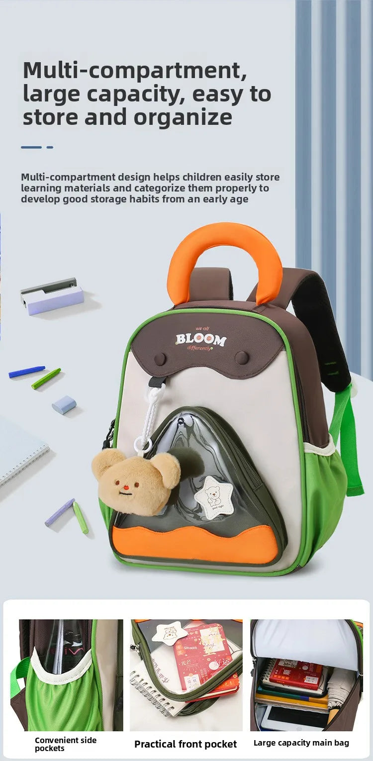 Lightweight Contrast Color Kindergarten Backpack | Cute Stylish Kids Bag