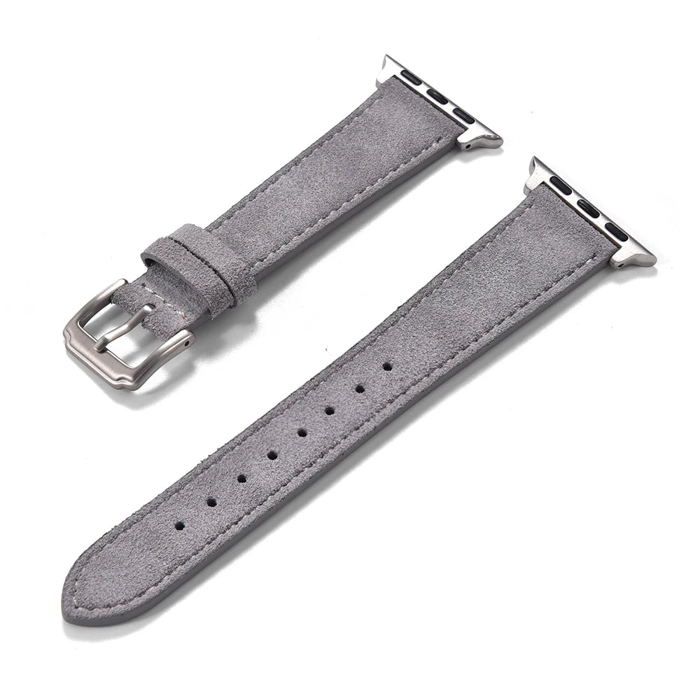 Vintage Suede Leather Strap for Smartwatches | Timeless Elegance