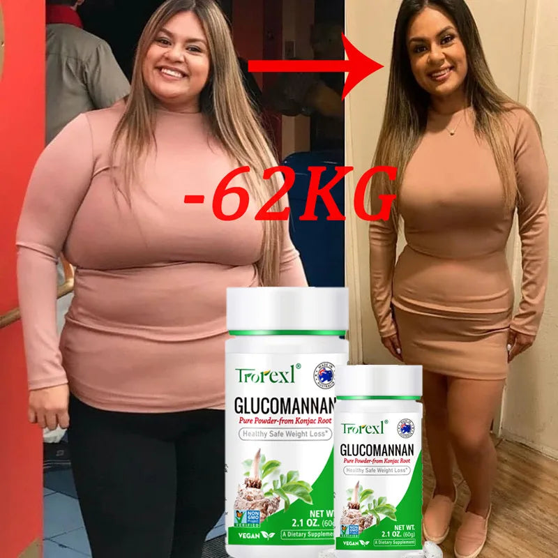100 PCS Glucomannan Powder for Effective Weight Loss | Vegan & Gluten Free