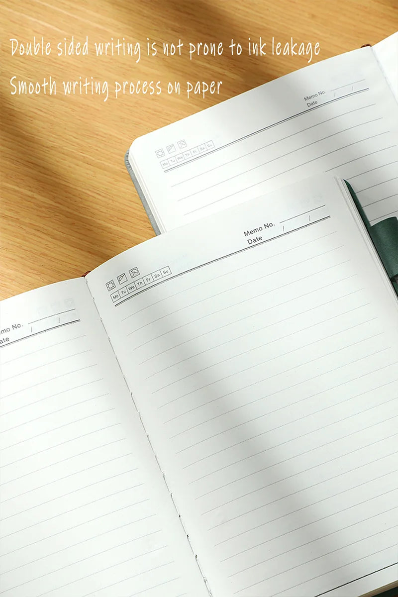 200 Pages A5 Leather Notebook | Personalized Soft Cover & Bookmark
