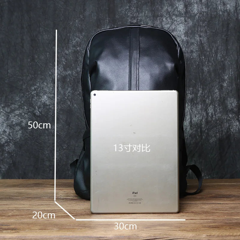 Mochila de piel auténtica de gran capacidad para hombre | Perfecta para viajes y negocios
