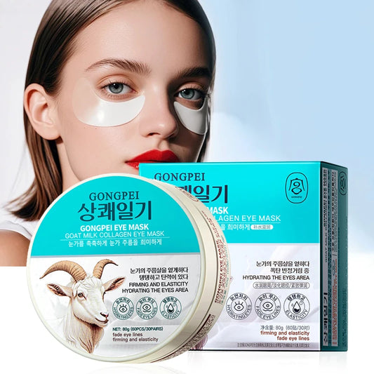 60pcs Goat Milk Collagen Eye Mask | Anti-Aging Moisturizing Patches