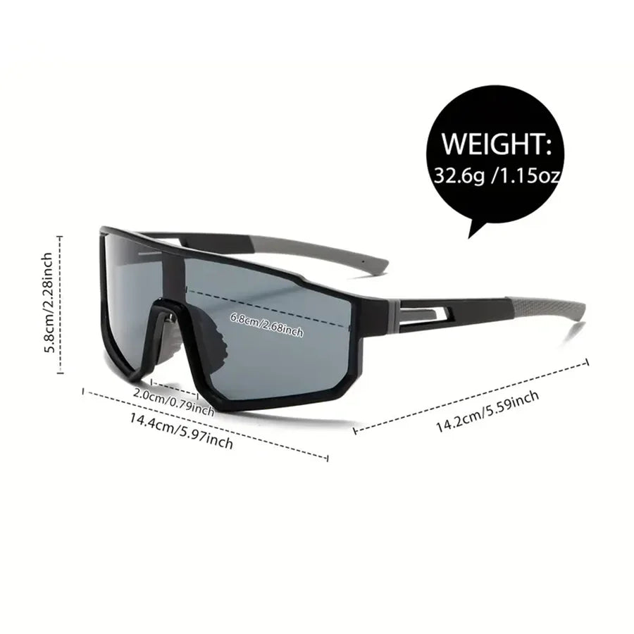 Gafas de sol de ciclismo extragrandes para hombre | Gafas coloridas a prueba de viento