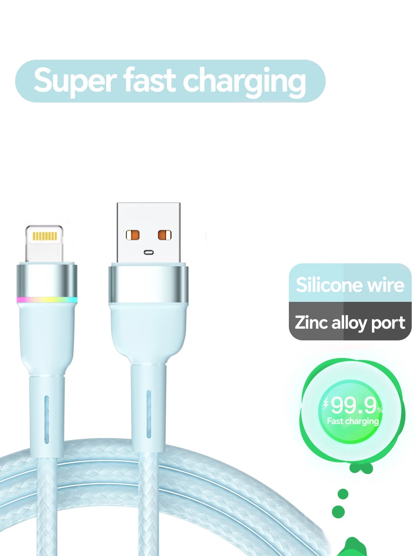 LED Fast Charging USB Cable for iPhone and iPad Devices