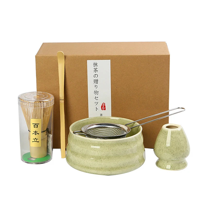 Juego completo de té Matcha con batidor de bambú y accesorios
