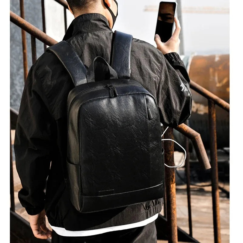 Men's Executive PU Leather Backpack | Stylish Office & Travel Bag