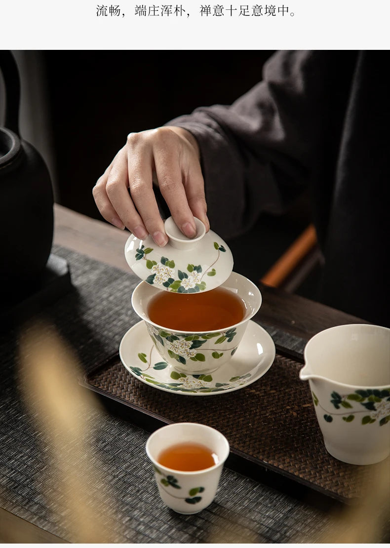 Elegante Gaiwan de Cerámica Gris | Juego de Té Kung Fu Perfecto