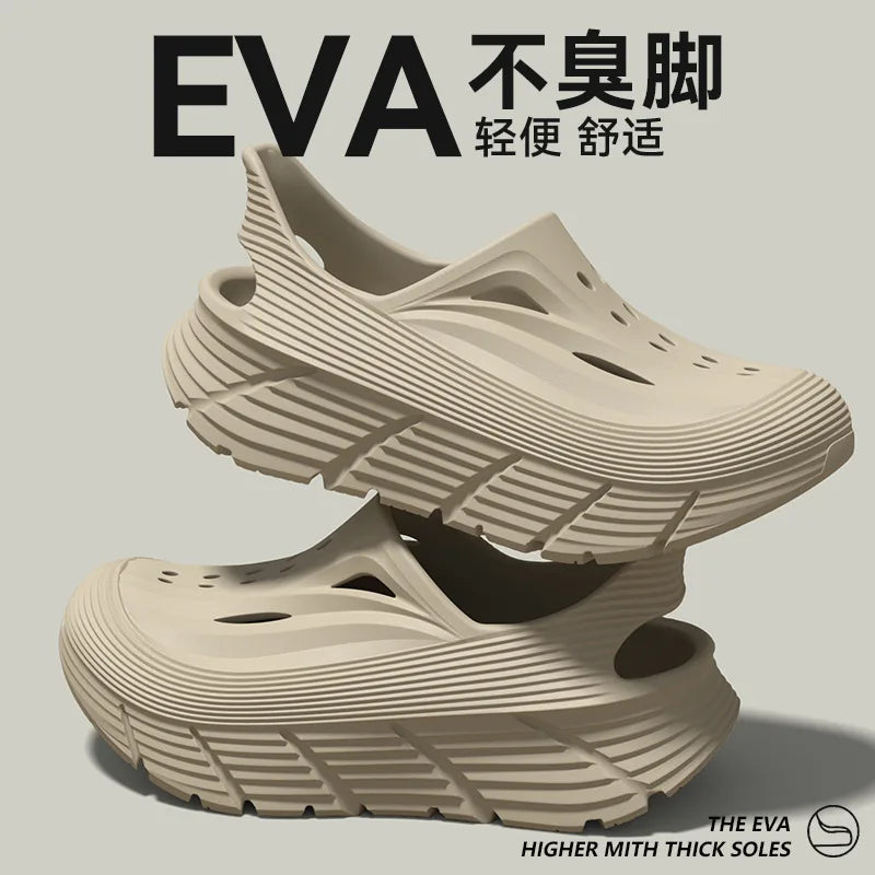 Anti slip hole shoes for men in summer 2026 new anti odor and anti poop feeling, outdoor sports EVA womens outdoor cool slippers