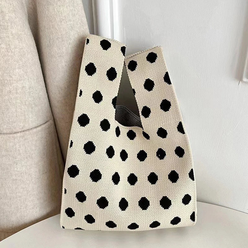 Chic Mini Knit Handbag for Women | Stylish Casual Tote Bag