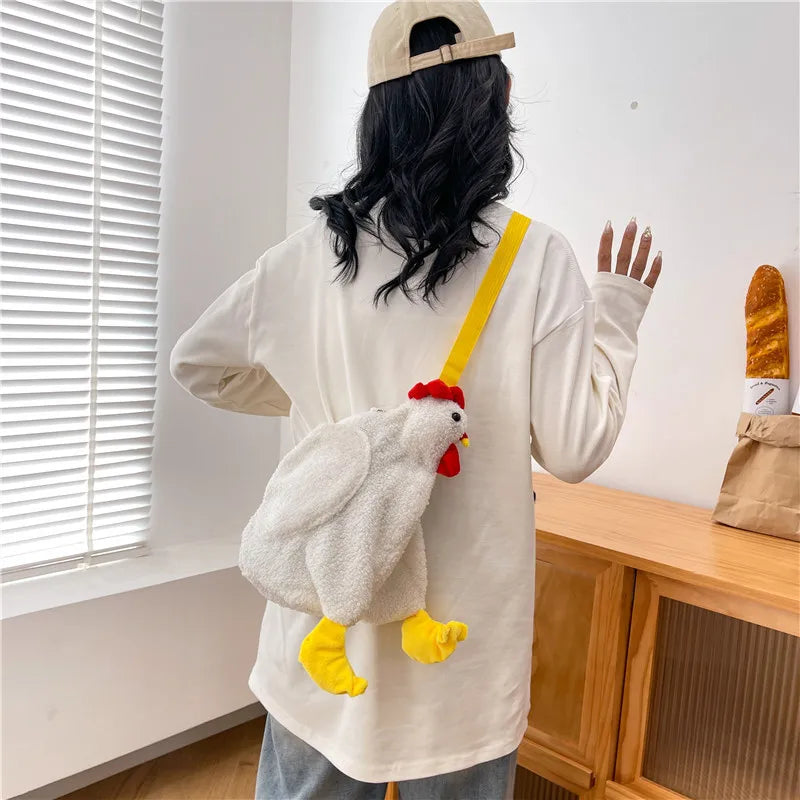 Cute Chicken Shape Crossbody Purse for Women | Cozy Fleece Handbag