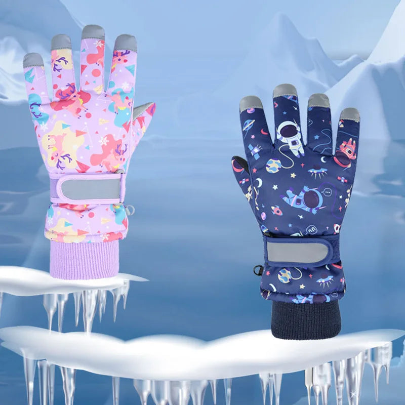 Waterproof Kids Winter Gloves for Skiing, Snowboarding & Cycling