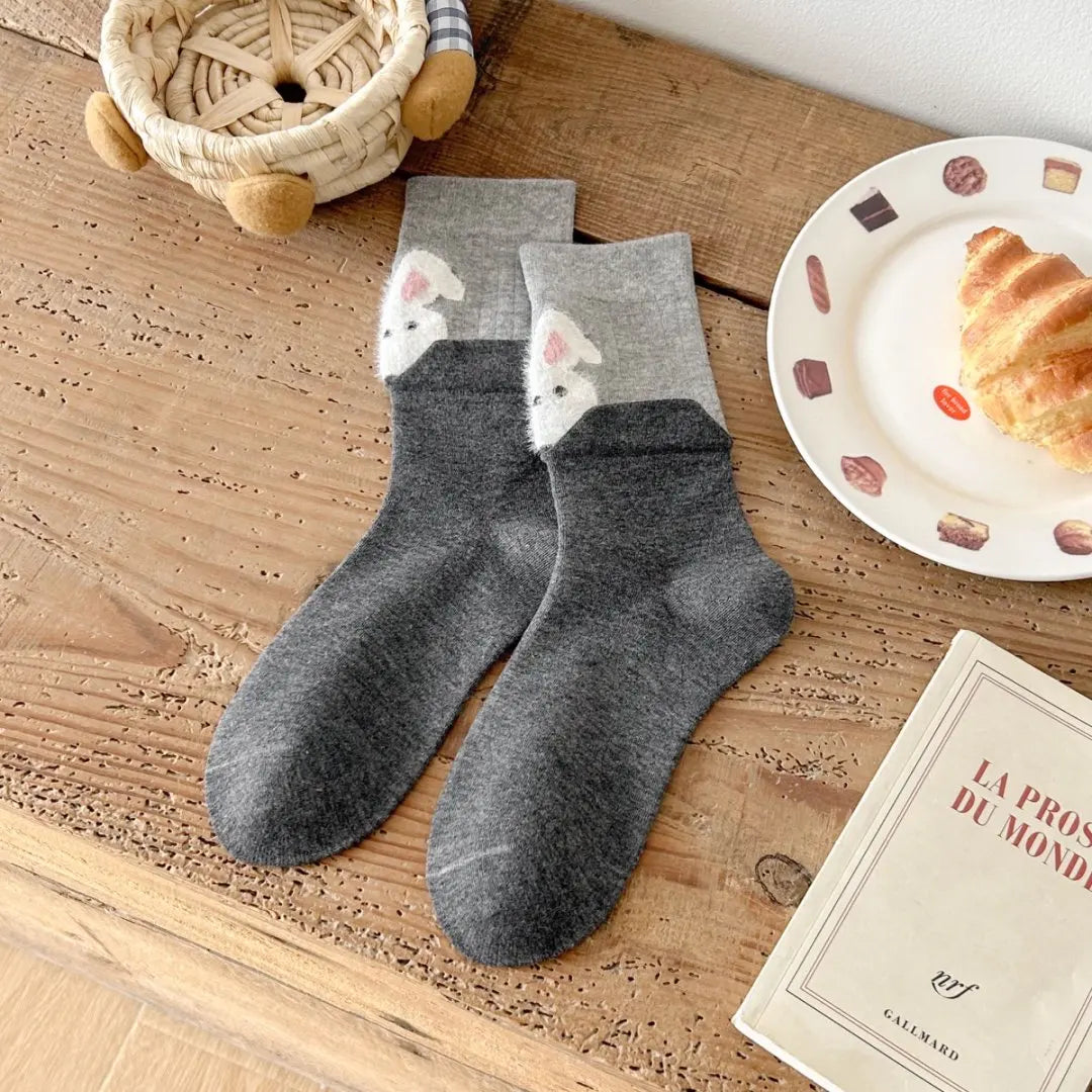 Cute Cartoon Animal Socks for Women | Kawaii Mid-Calf Style