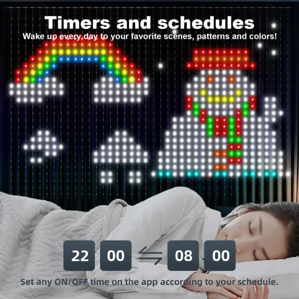 RGB LED Intelligent Curtain Lights | APP Control & DIY Patterns
