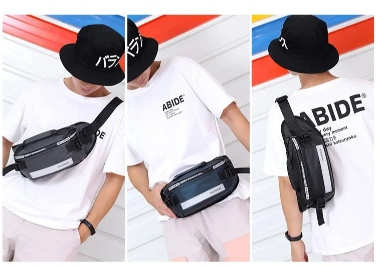 2024 Large Capacity Anti-theft Male Belt Close-Fitting Waist Bags Multi-Functional Shoulder Bag Men Nylon Fanny Chest Fanny Pack