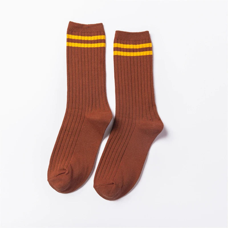 Stylish Women's Striped Long Socks | Comfortable Casual Footwear