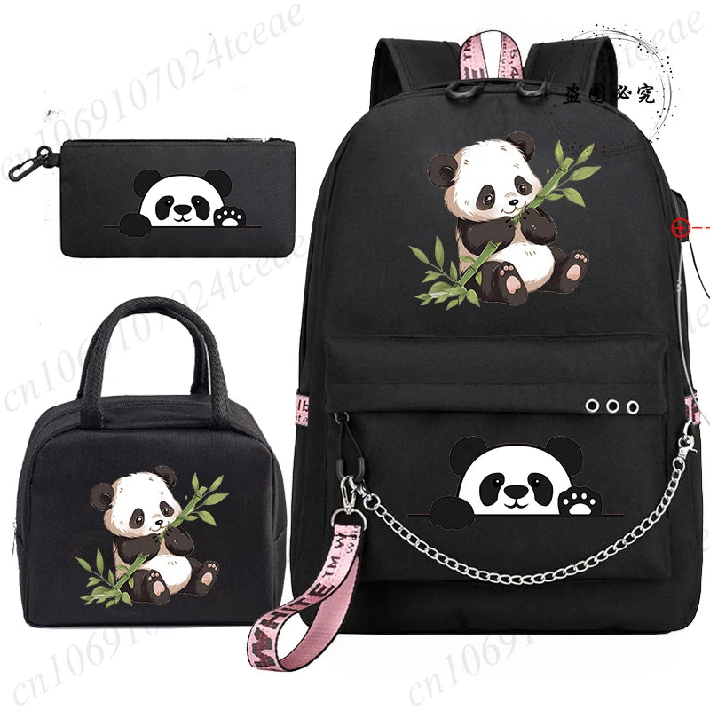 Adorable 3D Panda School Bag Set for Teens | Stylish & Practical