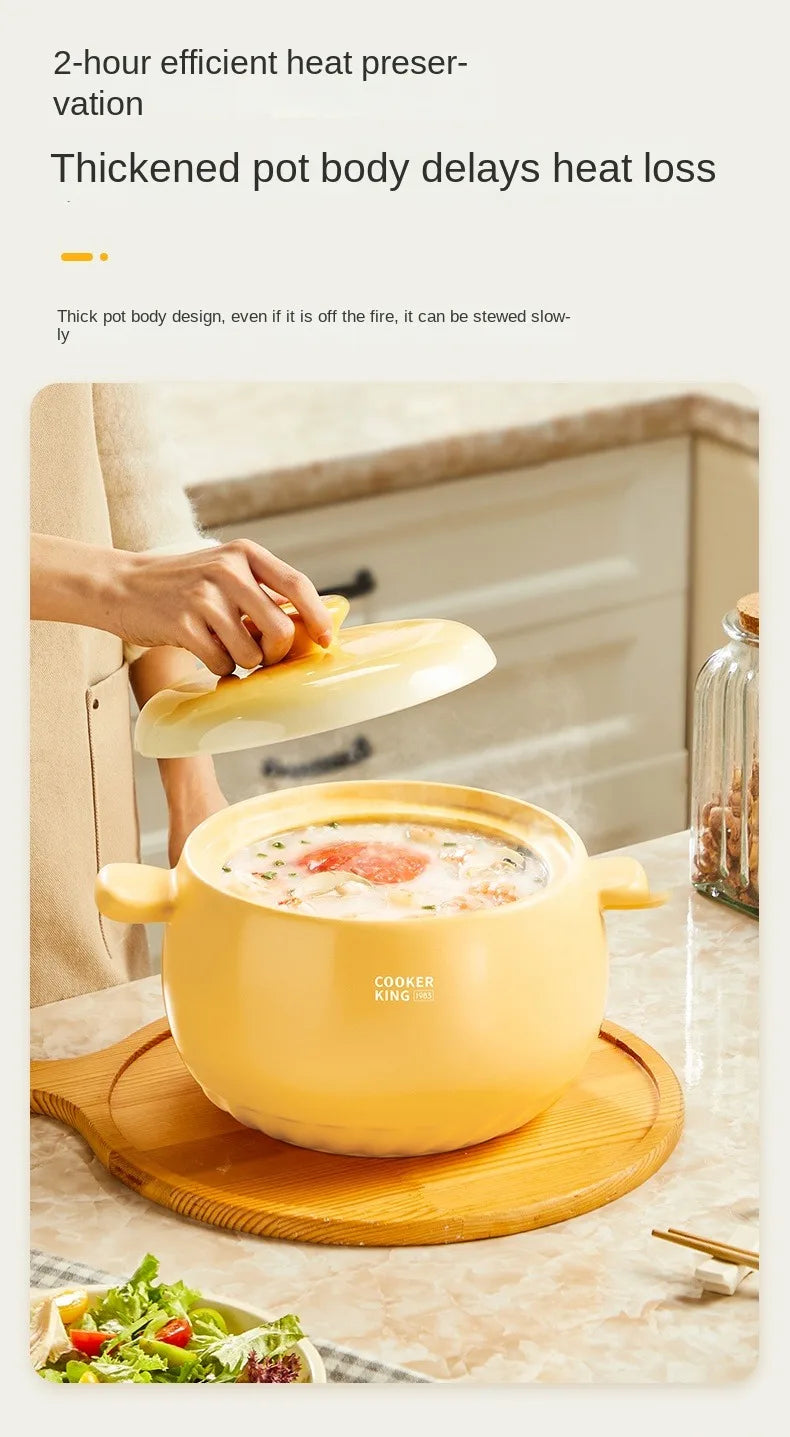 High-Temperature Resistant Ceramic Casserole Pot for Gas Stoves