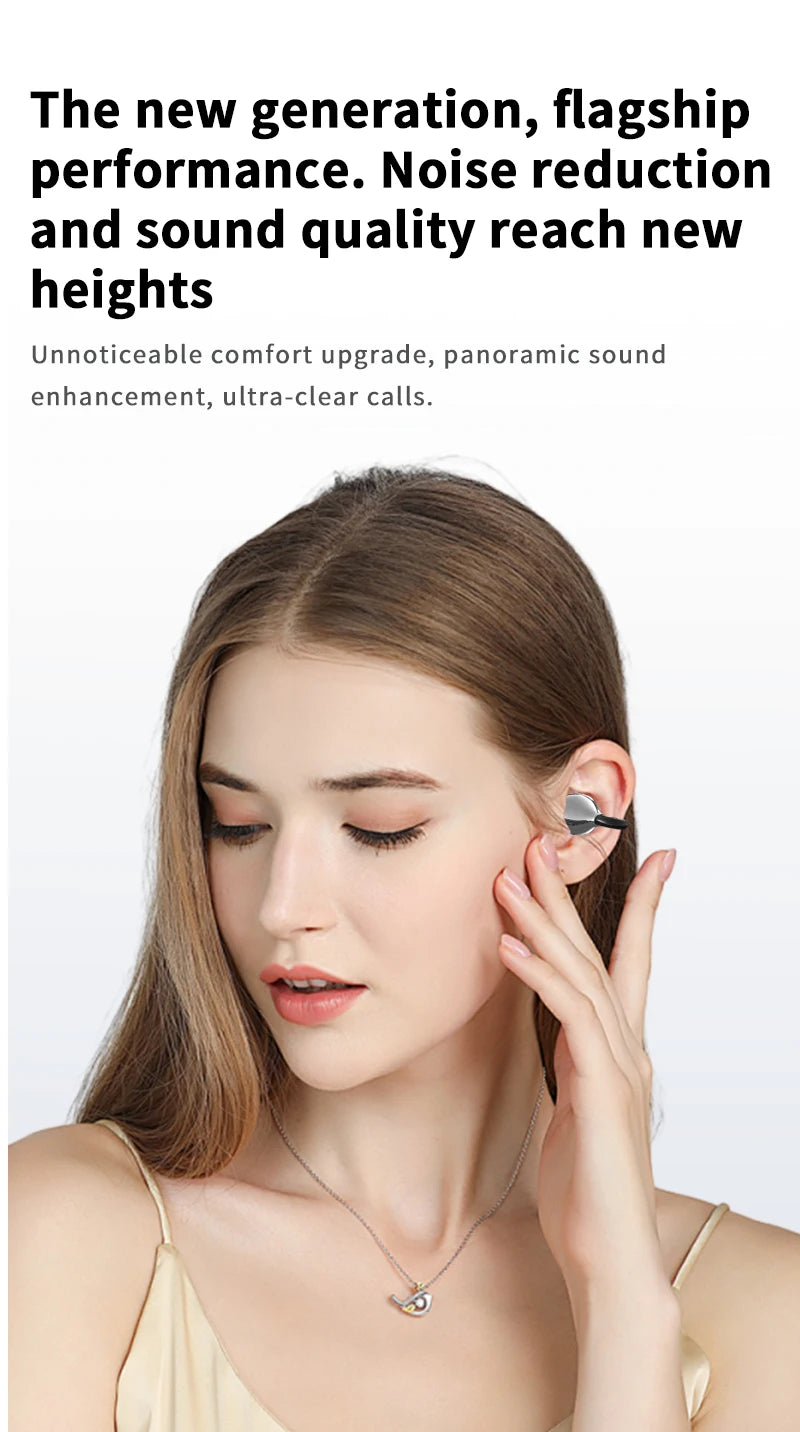 Wireless AI Translation Ear Clip | Bluetooth 5.49 Open-Ear Earbuds