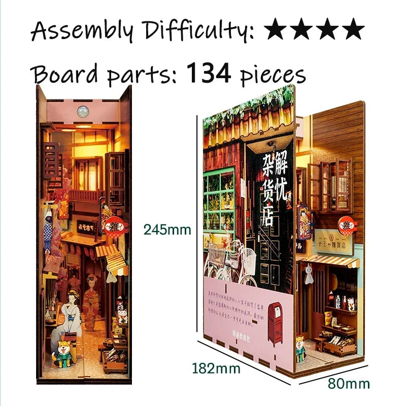 Kits insertables de estantería de madera para rincones de lectura (DIY) | Decoración miniatura creativa