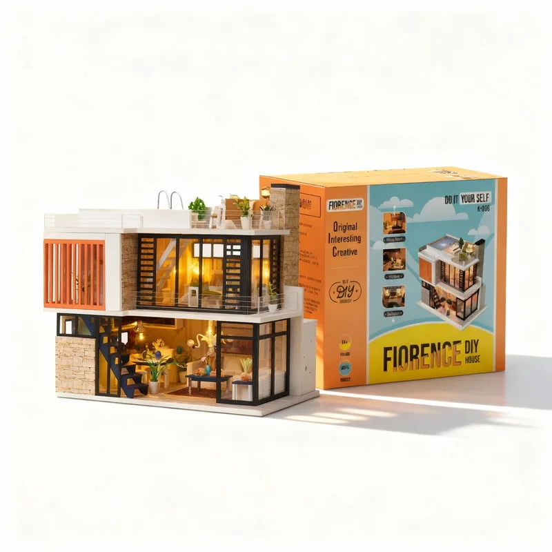 Modern European DIY Dollhouse Villa Kit | Creative Home Decor