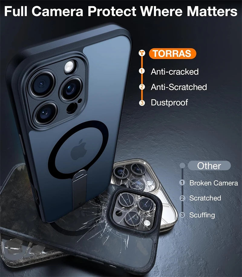 360 Hidden Metal Stand Magnetic Case for iPhone | Ultimate Protection