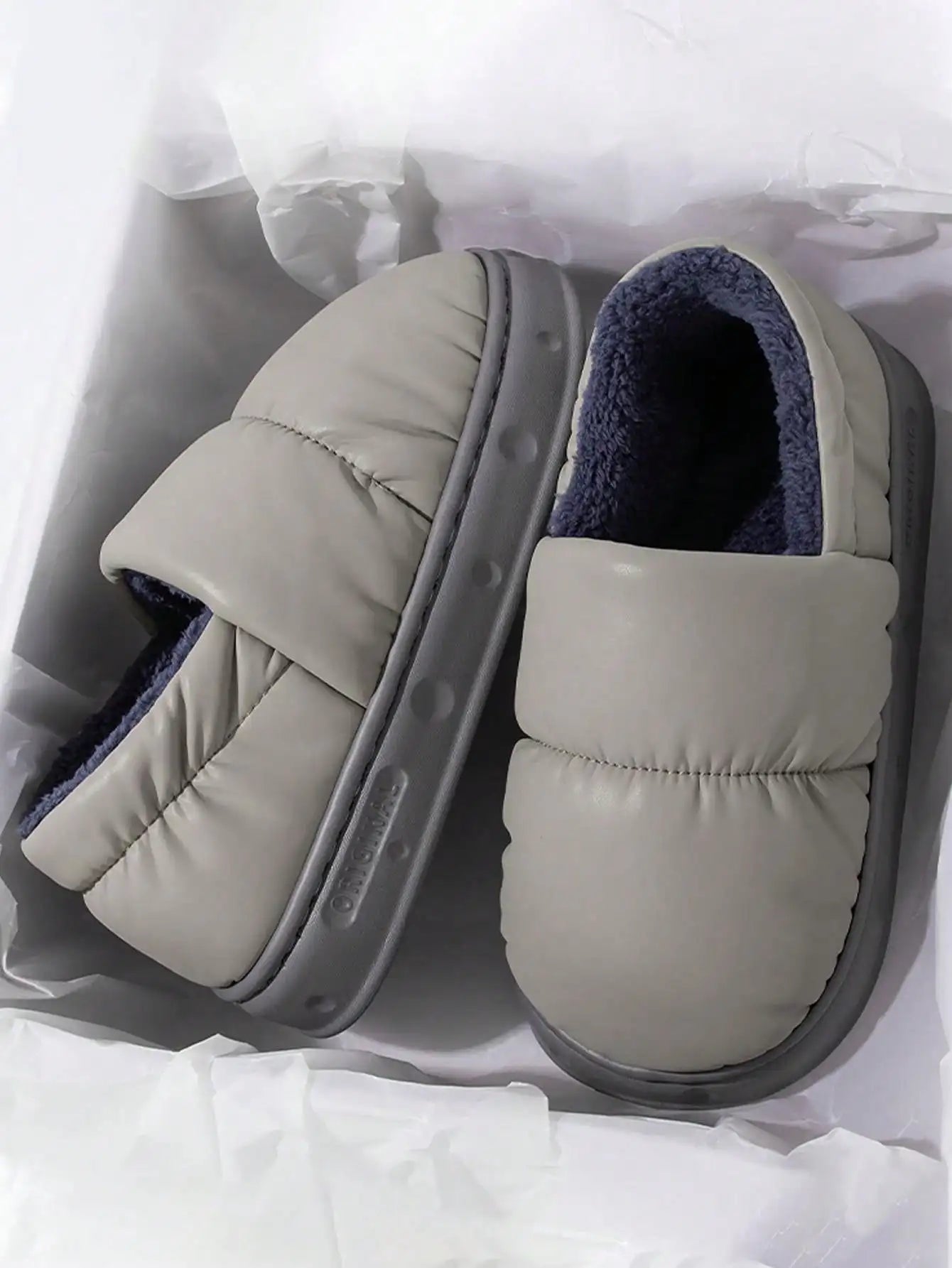 Men's Warm Plush Fleece Slippers | Cozy Non-Slip Winter Footwear