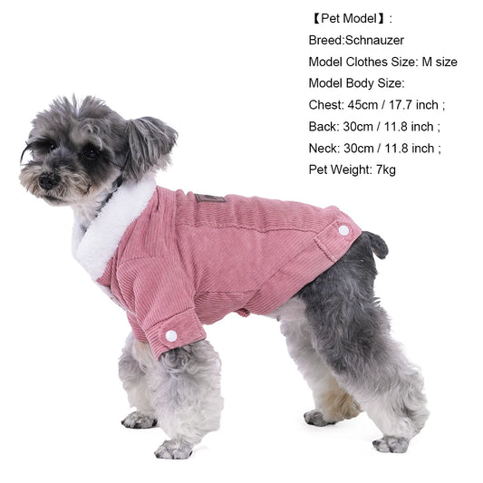 Ropa de invierno para perros de terciopelo de cordero engrosado | Chaqueta cálida para cachorros