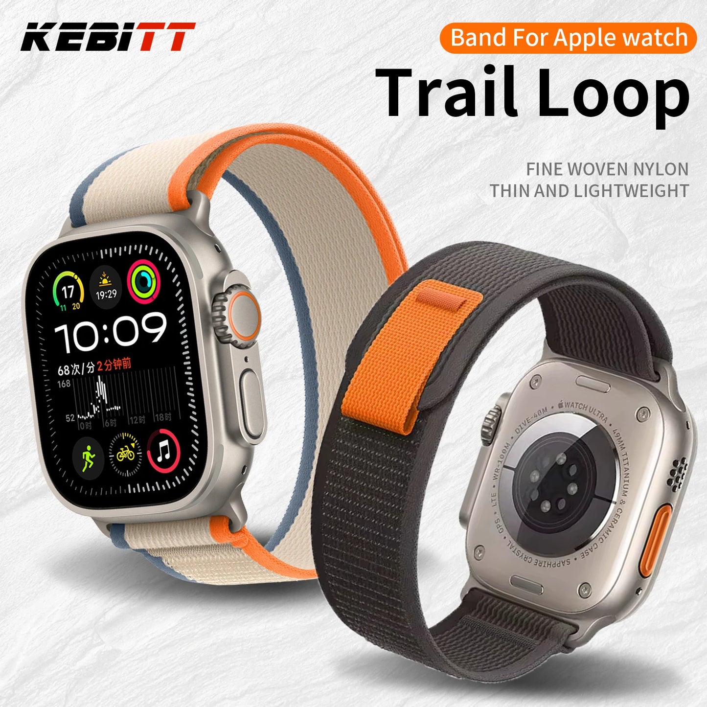 High-Quality Nylon Strap for Smartwatches | Natural Titanium Finish