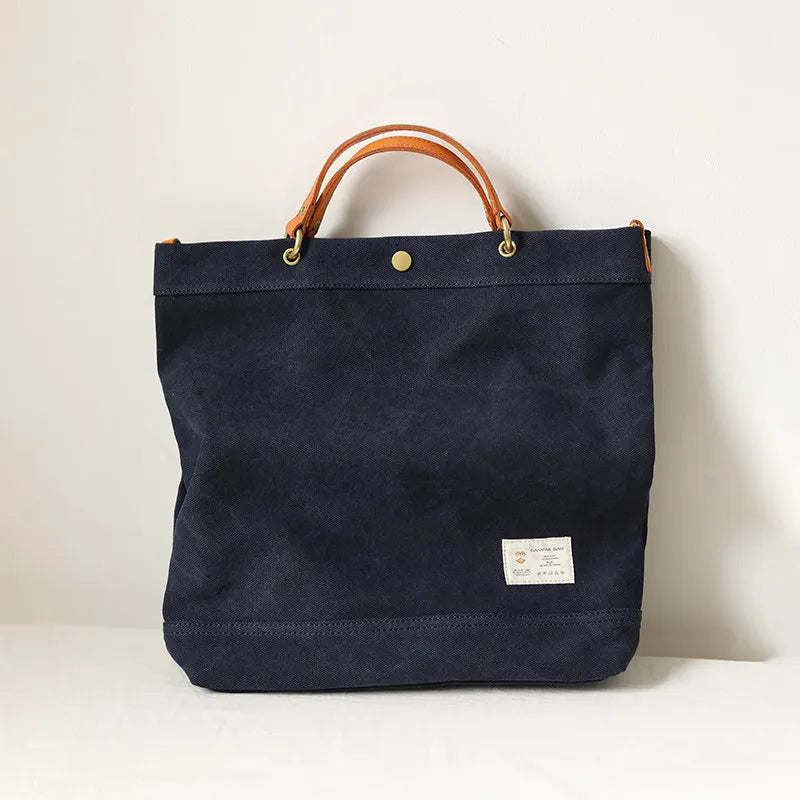 Vintage Canvas Tote Bag | Large Capacity Commuter Handbag