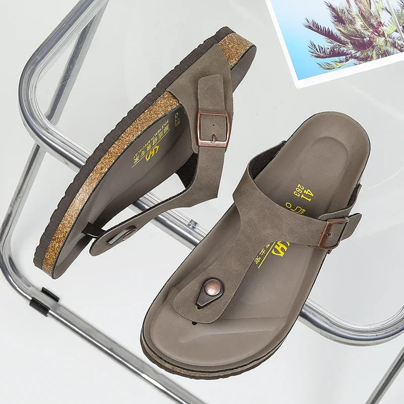 Men's Stylish Flip-Flops | Premium Italian Leather Beach Footwear
