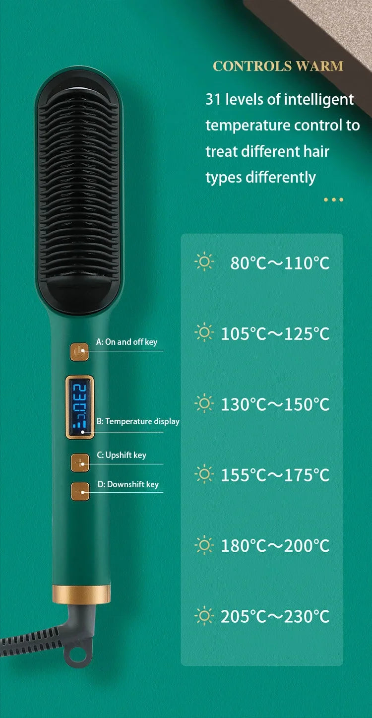 Adjustable Heat Hair Straightener Comb | Fast and Safe Styling