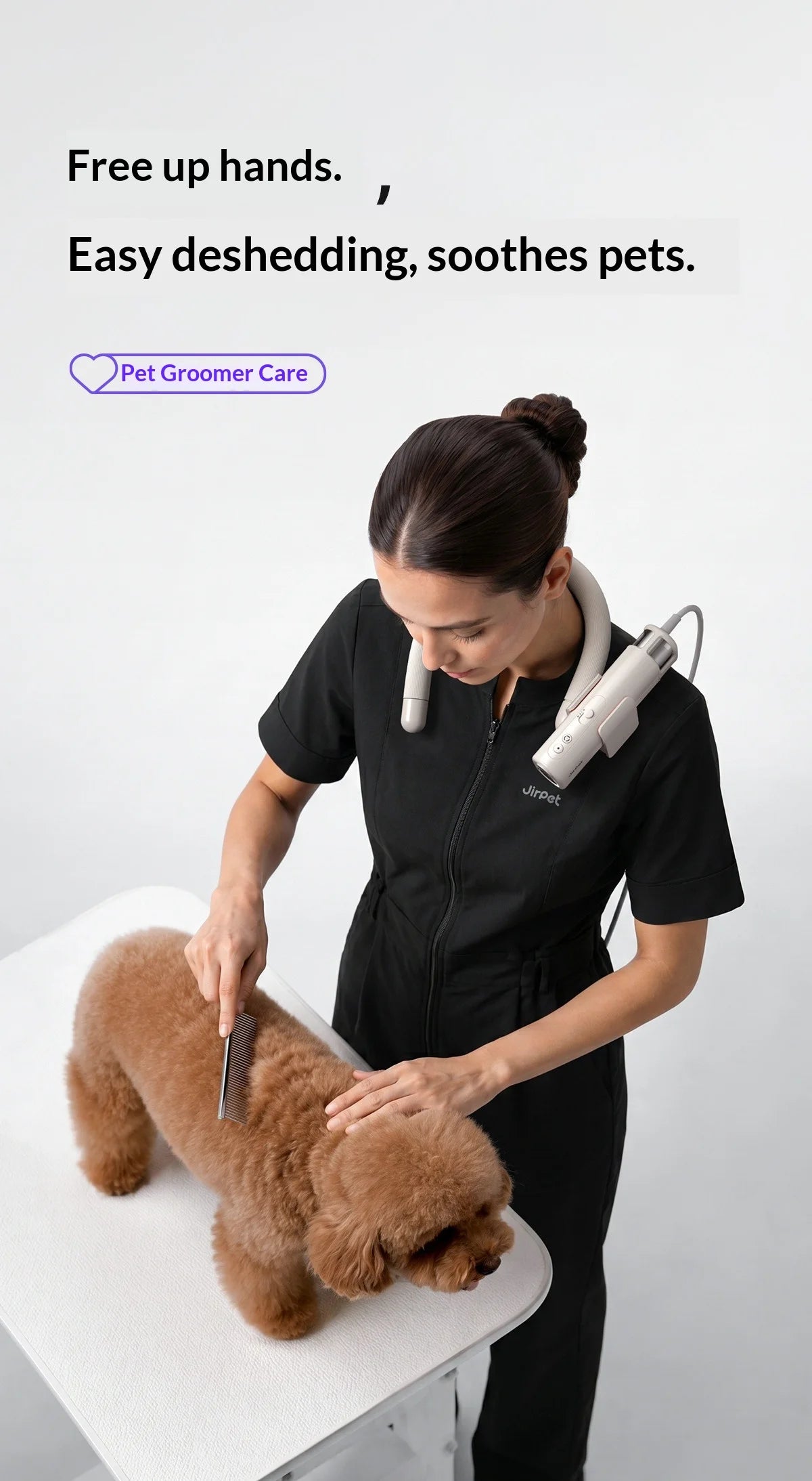 Hands-Free Pet Neck Hair Dryer for Dogs & Cats | Professional Grooming Tool