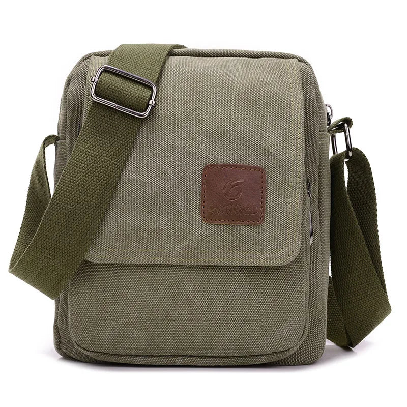 Bolso cruzado informal de lona retro para hombre | Perfecto para ir al trabajo