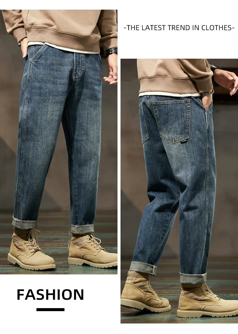 Men's Retro Loose Harem Denim Pants | Stylish Versatile Cargo Trousers