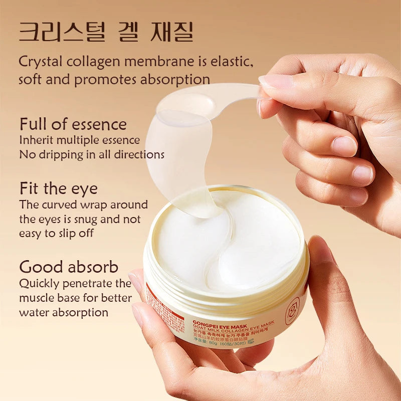 60pcs Goat Milk Collagen Eye Mask | Anti-Aging Moisturizing Patches