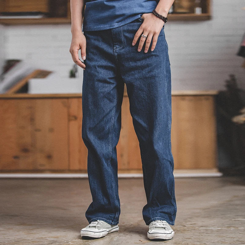 Men's Retro Wide Leg Denim Pants | Oversize Loose Fitting Style