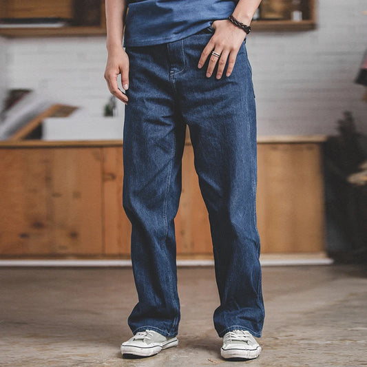 Men's Retro Wide Leg Denim Pants | Oversize Loose Fitting Style