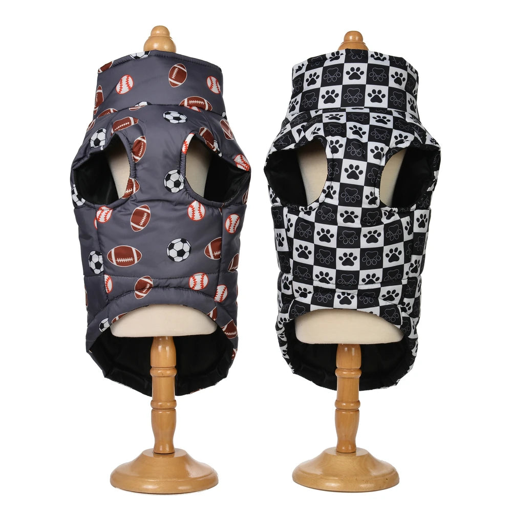 Chaleco abrigador impermeable para perros con estampado a cuadros | Elegante chaqueta de invierno para mascotas