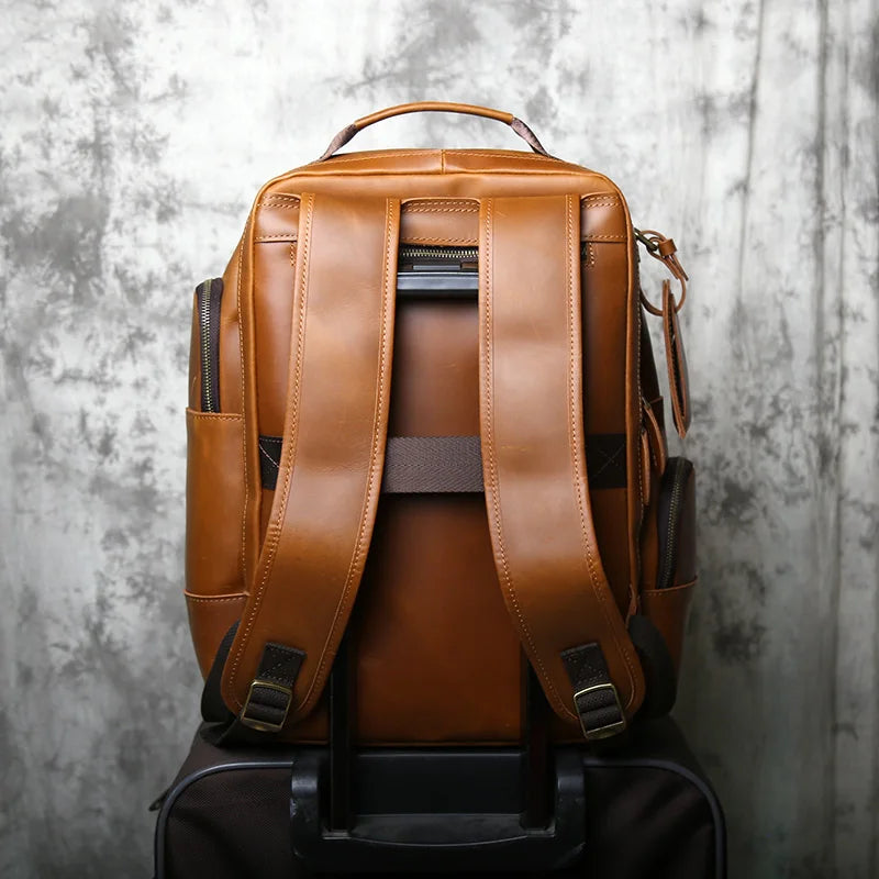 Stylish Retro Genuine Leather Men's Backpack | Travel Companion