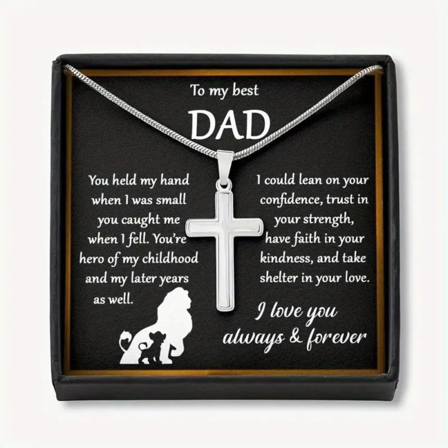 Classic Snake Bone Chain Cross Pendant Necklace | Father's Day Gift