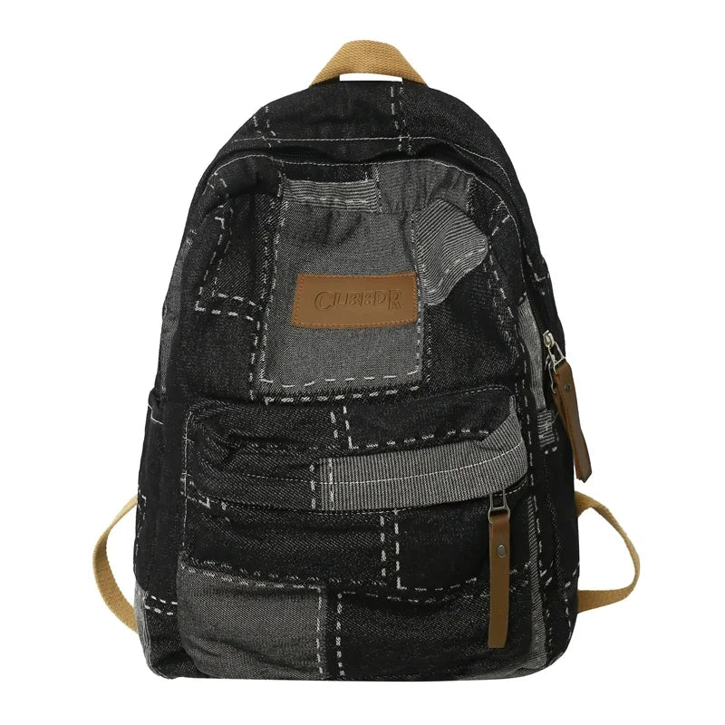 Trendy Washed Denim Backpack | Stylish College Laptop Bag