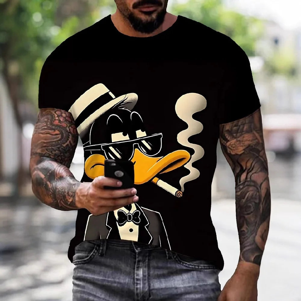 Funny Duck 3D Print Casual Tee | Breathable, Lightweight & Trendy