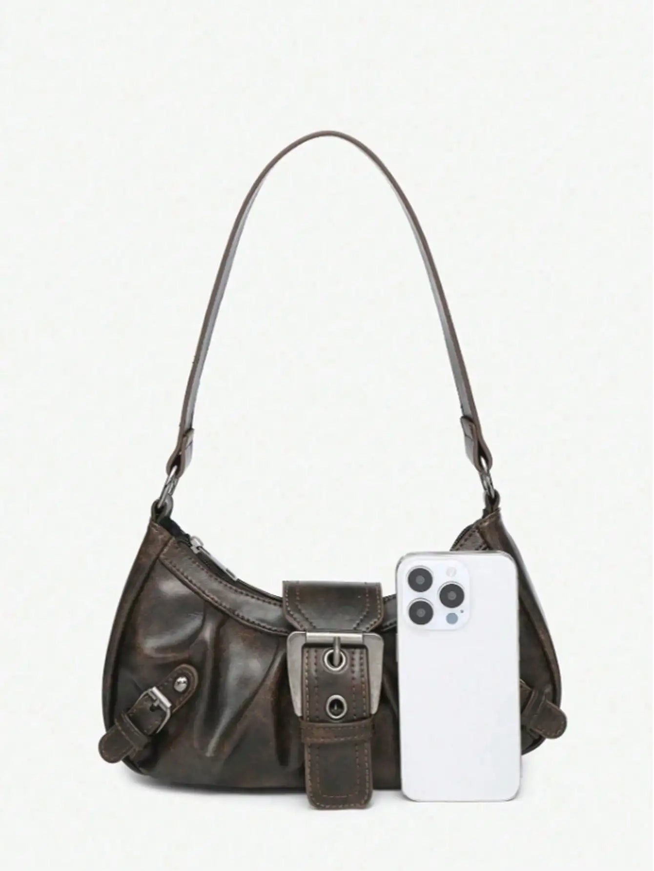 Y2K Retro Soft Matte Leather Motorcycle Bag | Stylish Shoulder Bag