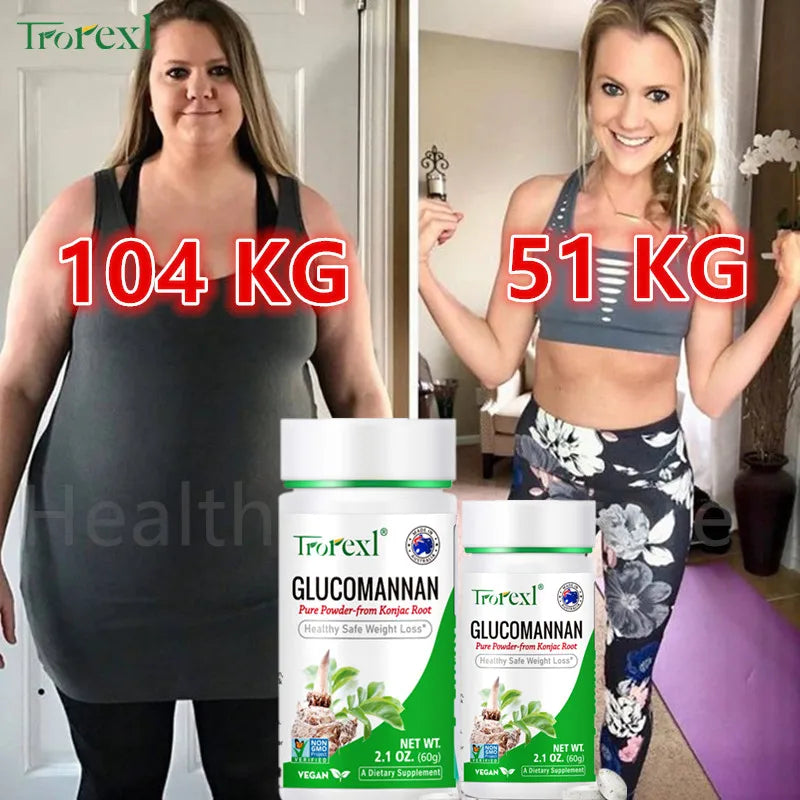 100 PCS Glucomannan Powder for Effective Weight Loss | Vegan & Gluten Free