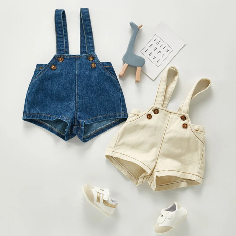 Unisex Baby Denim Romper | Comfortable & Versatile Toddler Outfit