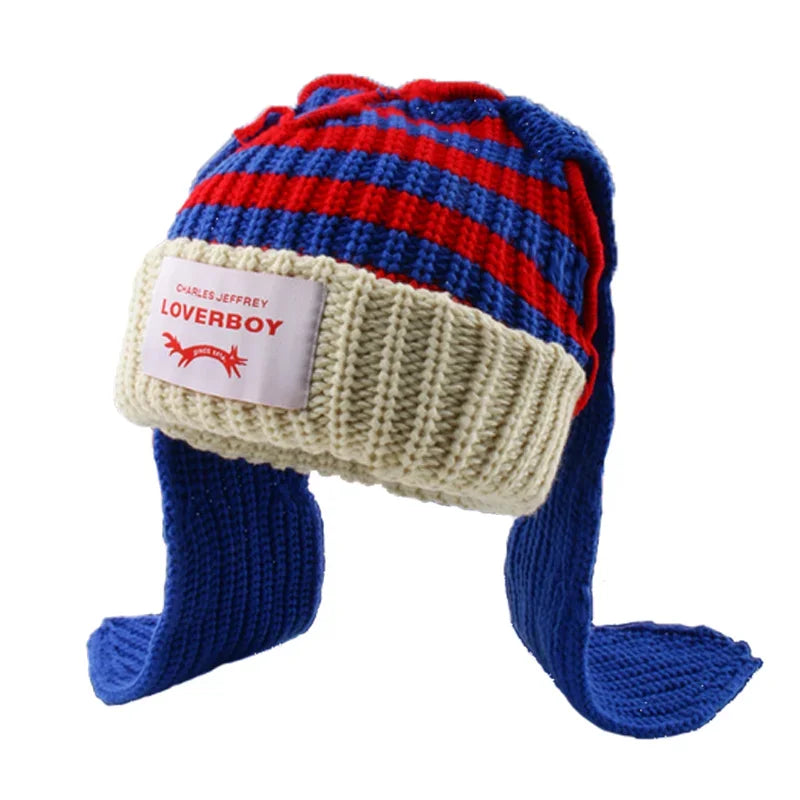 Unisex Long Fox Ears Knitted Beanie | Y2K Bunny Rabbit Hat